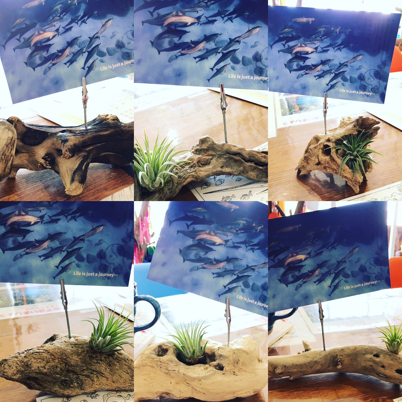 流木を使用したメモスタンドです。